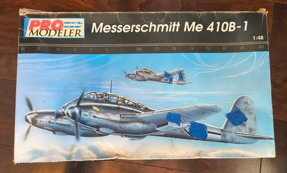 Pro Modeler Revell Messerschmitt Me 410B-1 1/48 Kit 5936 Sealed Sprues Worn Box